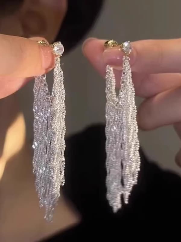 Boucles d'oreilles de mariée en métal pour femmes