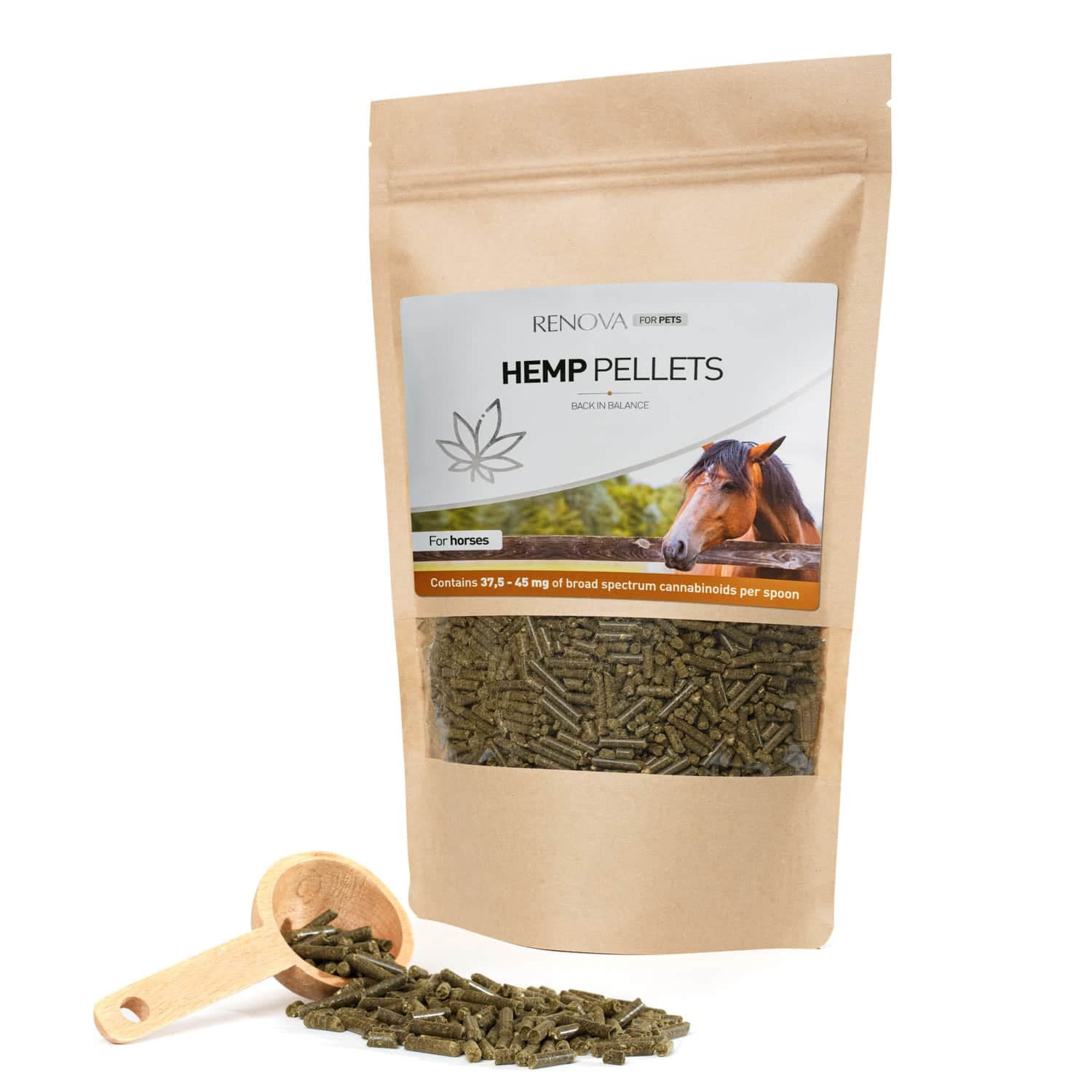 Renova - Granulés de chanvre au CBD pour chevaux (1kg - 3000mg CBD)