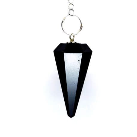 Pendule hématite 6 facettes