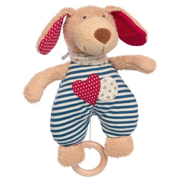 Peluche Bio boîte à musique Sigikid® Chien Marin Green 25 cm