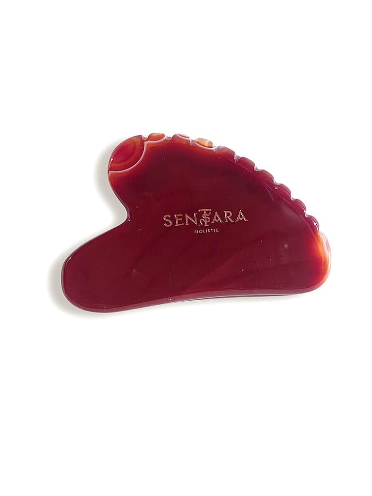 SENTARA Pierre de massage - Gua Sha cœur avec dents cornaline rouge rouge