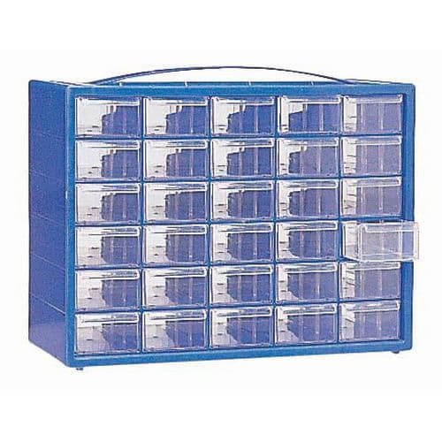 Bloc 30 Tiroirs Bleu Dim Lxhxp 362x2 70x148 Mm - Mobil Plastic