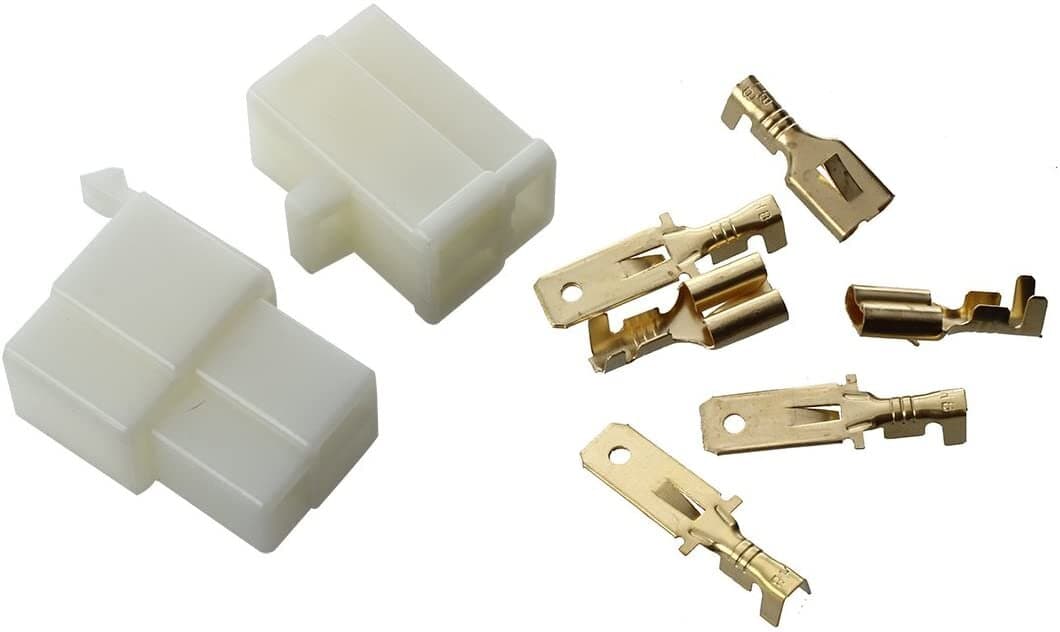 Fiche connecteur M/F 6,3mm - 3 broches