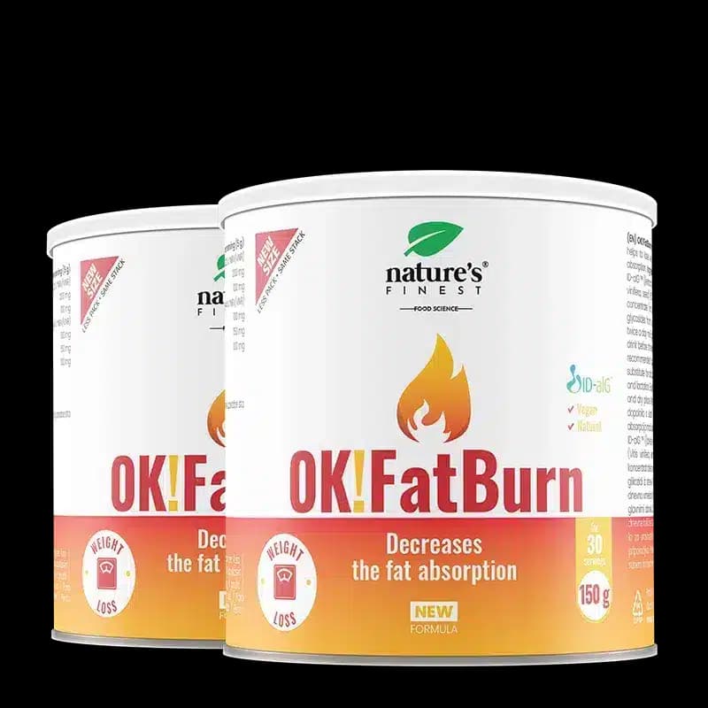 Nature's Finest OK!FatBurn | boisson pour soutien gestion du poids avec ID-alG | L-carnitine, L-tyrosine + vitamine C pour métabolisme + contrôle