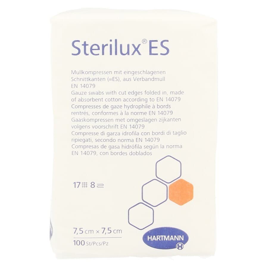 Sterilux Es 7,5x7,5cm 8pl.nst.100 P/s