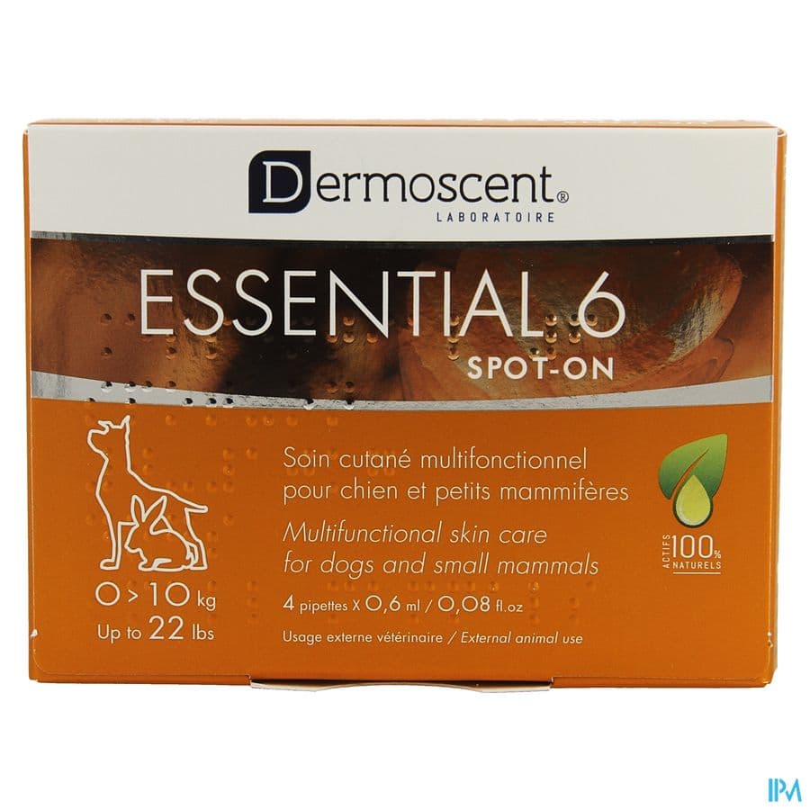 Essential 6 Spot-on Chien 1-10kg Pipet 4x0,6ml