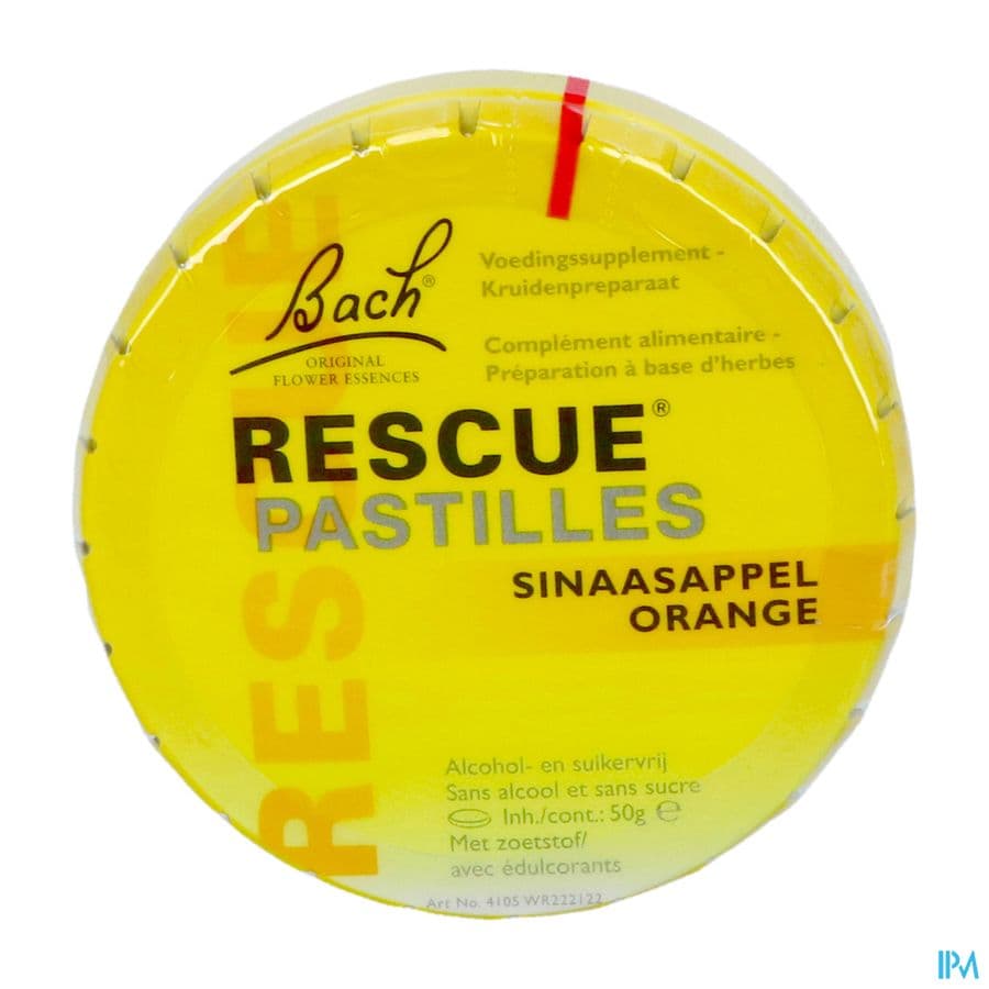 Bach Rescue Pastilles Orange S/sucre 50g