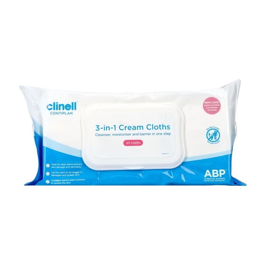 Clinell Continence Care Wipes 25 Pcs