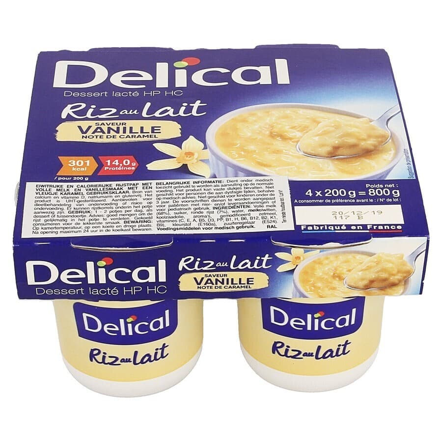 Delical Riz Lait Vanille 4x200g