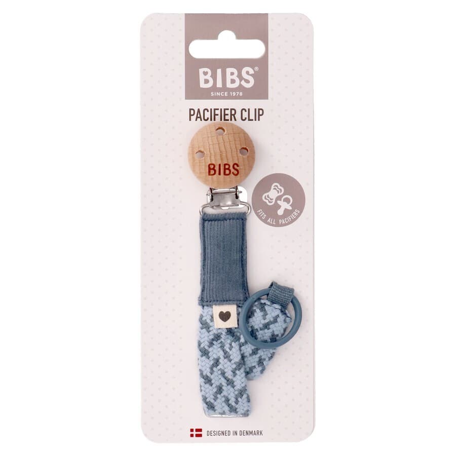 Bibs Attache Sucette Braided Petrol&baby Blue