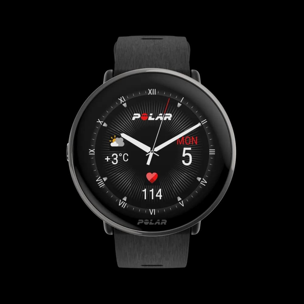 Polar Ignite 3 Titanium, Black Silicone