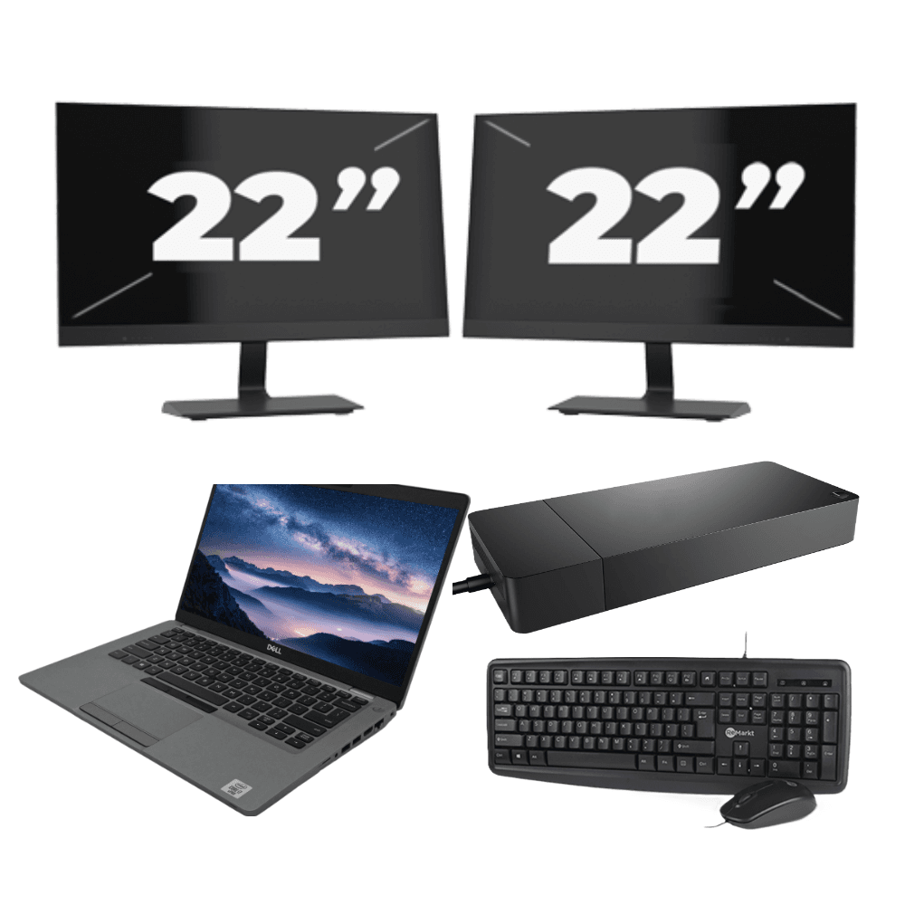 Dell Latitude 5411 - Intel Core i5-10.ᵃ Generación - 14 pulgadas - 8GB RAM - 256GB SSD - Windows 11 + 2x 22 pulgadas Monitor