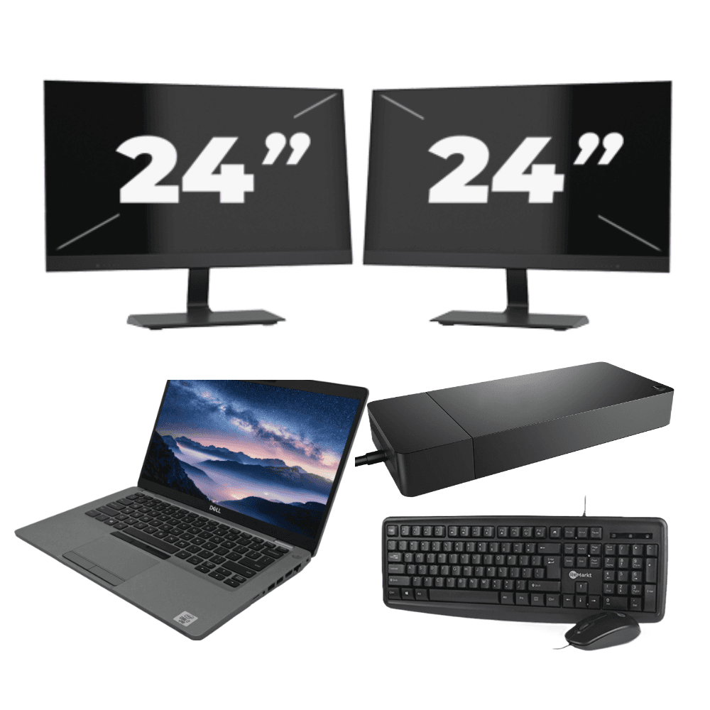 Dell Latitude 5411 - Intel Core i5-10.ᵃ Generación - 14 pulgadas - 8GB RAM - 256GB SSD - Windows 11 + 2x 24 pulgadas Monitor