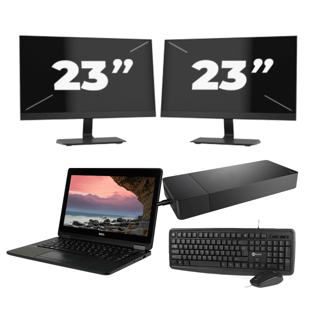 Dell Latitude E7270 - Intel Core i7-6.ᵃ Generación - 12 pulgadas - 8GB RAM - 256GB SSD - Windows 11 + 2x 23 pulgadas Monitor