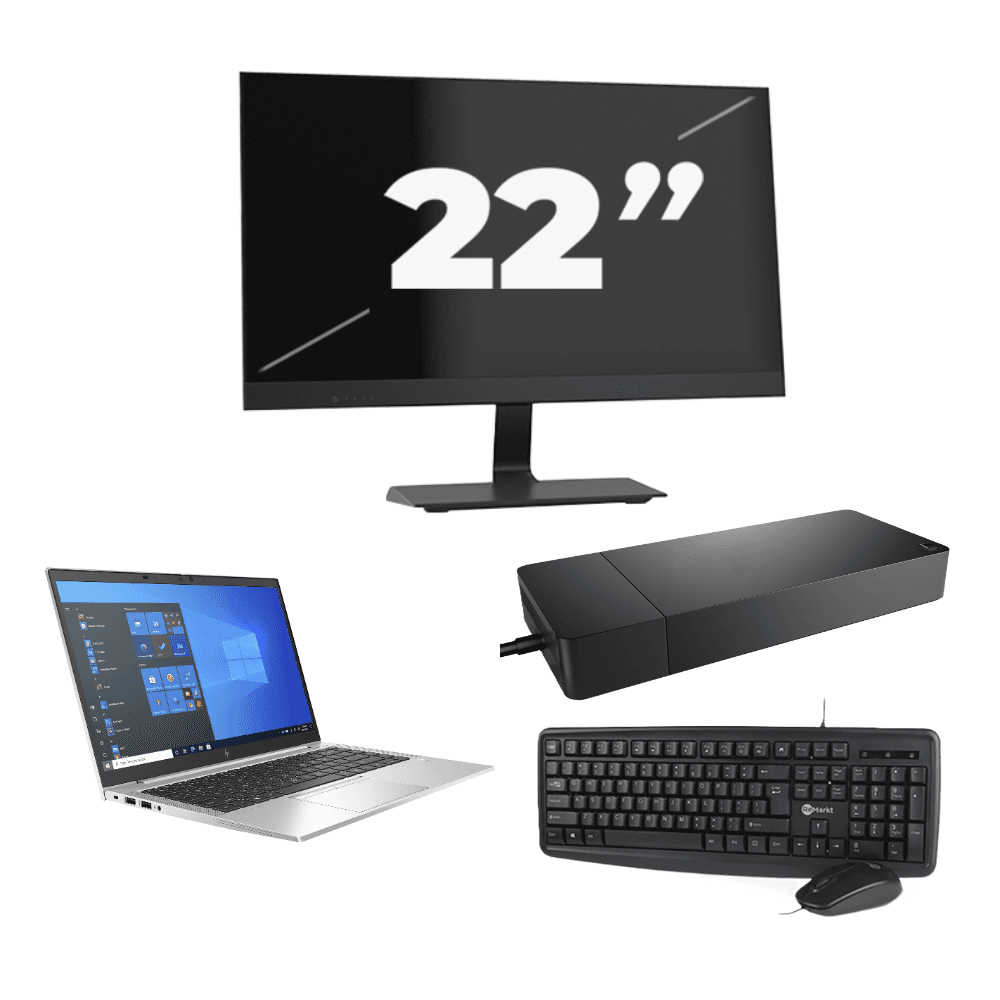 HP EliteBook 840 G8 - Intel Core i7-11.ᵃ Generación - 14 pulgadas - 8GB RAM - 256GB SSD - Windows 11 + 1x 22 pulgadas Monitor