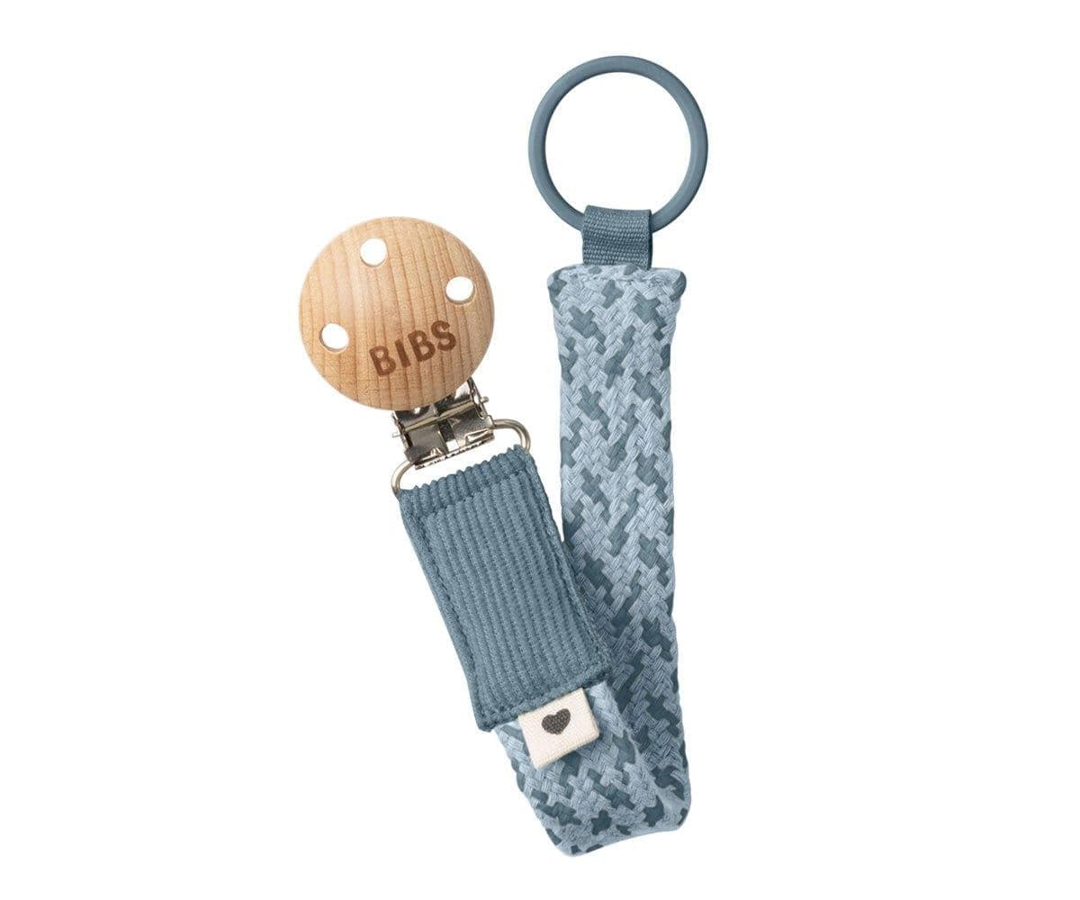 Porte-sucette tressé BIBS Petrol/Baby Blue