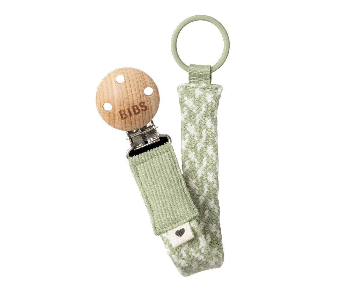 Porte-sucette tressé BIBS Sage/Ivory