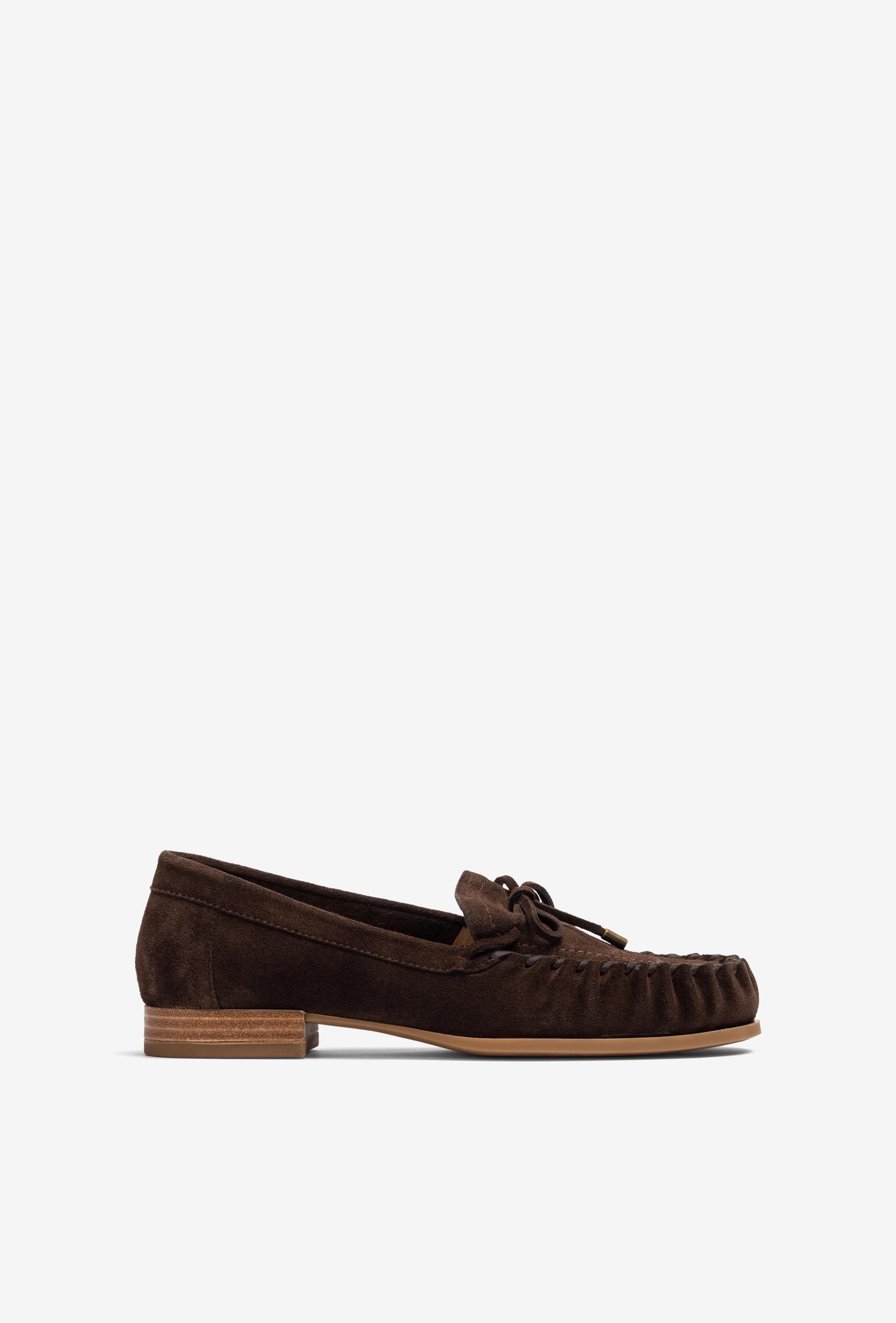 Loafer aus knautschleder mit schleife