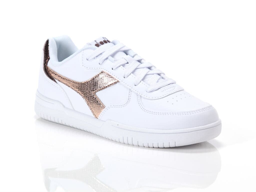 Diadora RAPTOR LOW CRYSTAL WN, taille 3½ Femme couleur Blanc|Or