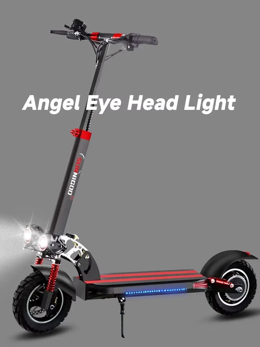 Trottinette électrique SUNNIGOO pour adulte, 10 pouces, tout-terrain, batterie lithium 48V, vitesse maximale Trottinette électrique pliable