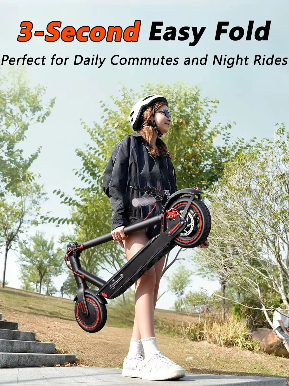 SUNNIGOO adulte Scooter électrique 36V 10.4Ah 350W moteur 30KM longue portée 30 KM/H 8.5 pouces pneus solides pliable Smart APP EScooter