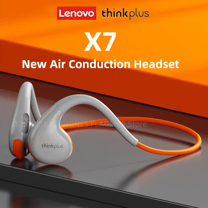 Original Lenovo X7 Conduction d'air casque sans fil Bluetooth 5.3 écouteurs Conduction osseuse sport casque extérieur oreillette micro