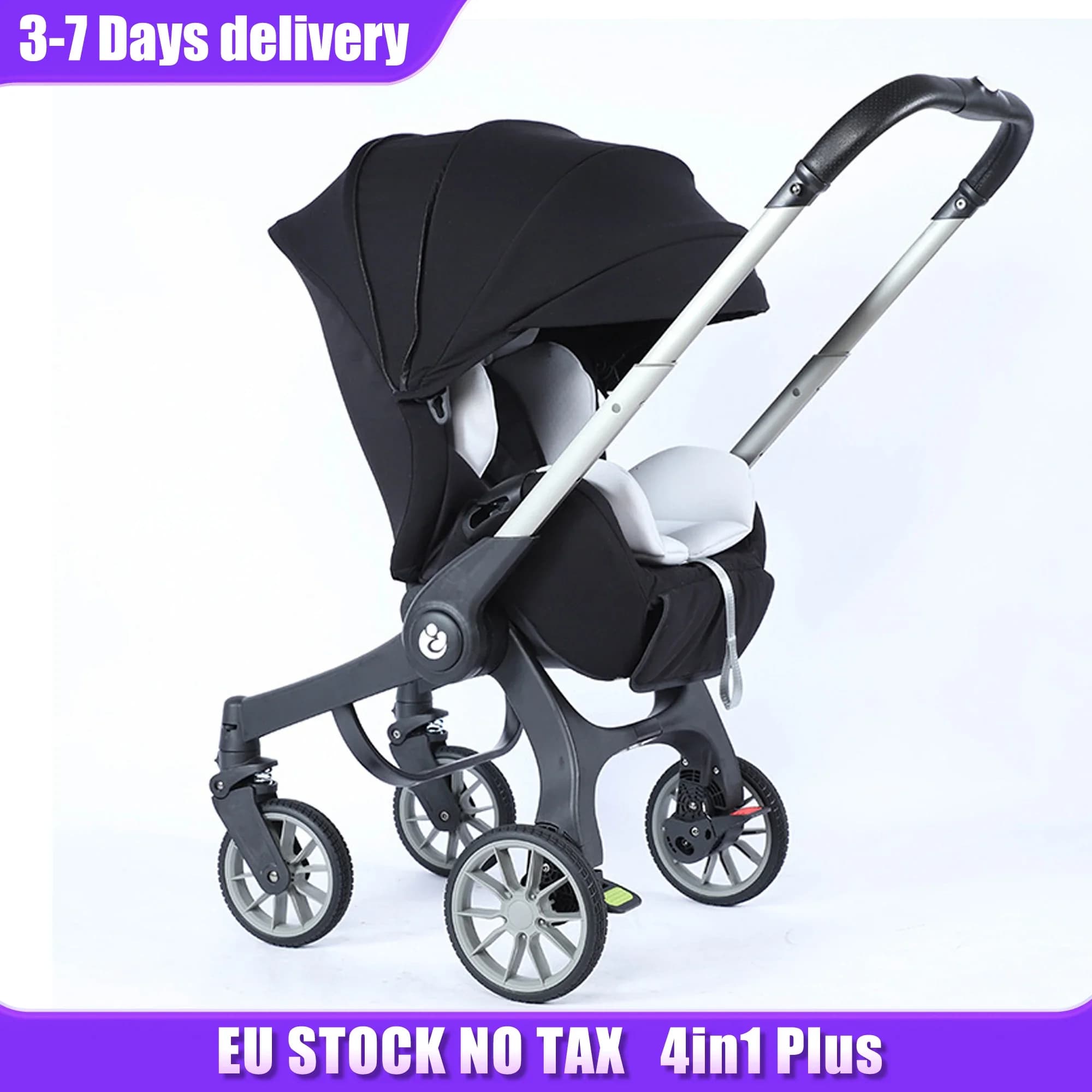 STOCK ue 4in1 bébé poussette bidirectionnelle multifonctionnelle nouveau-né bébé poussette 3in1 pliable panier type siège léger voyage landau