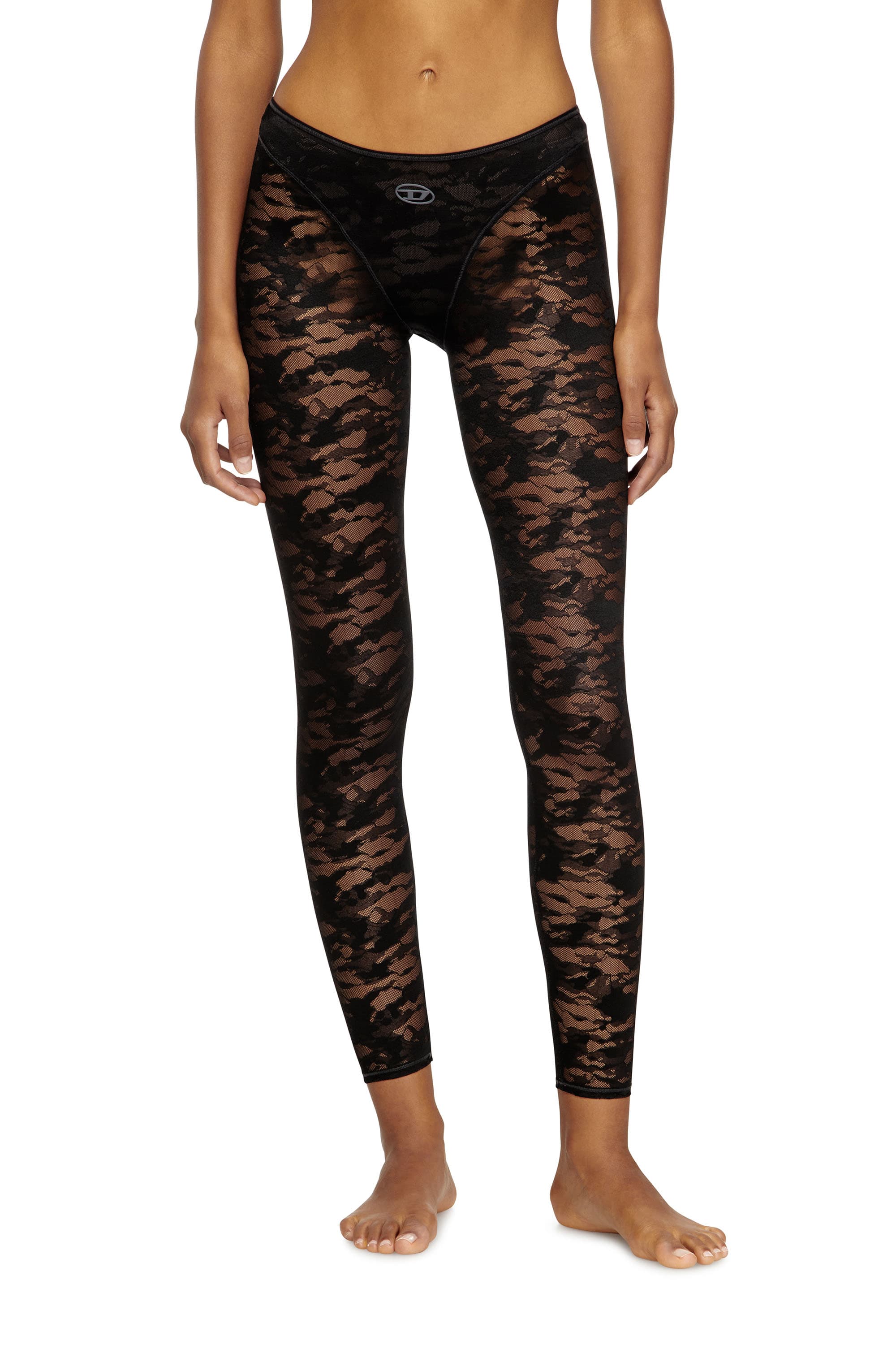 Diesel - Legging en dentelle camouflage - Pantalons - Femme - Noir