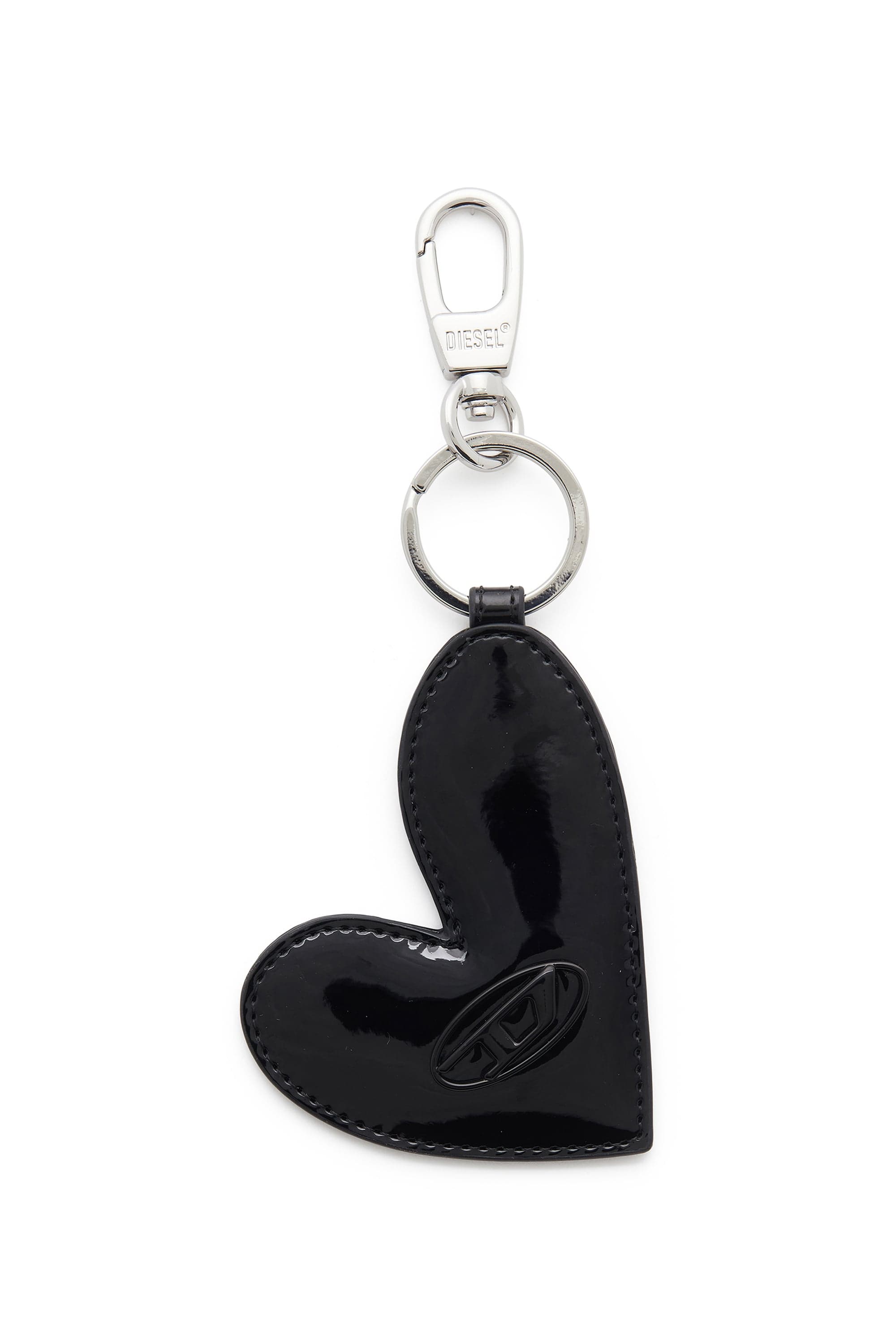Diesel - Breloque en forme de caur avec finition brillante - Charms et Porte-clés - Femme - Noir
