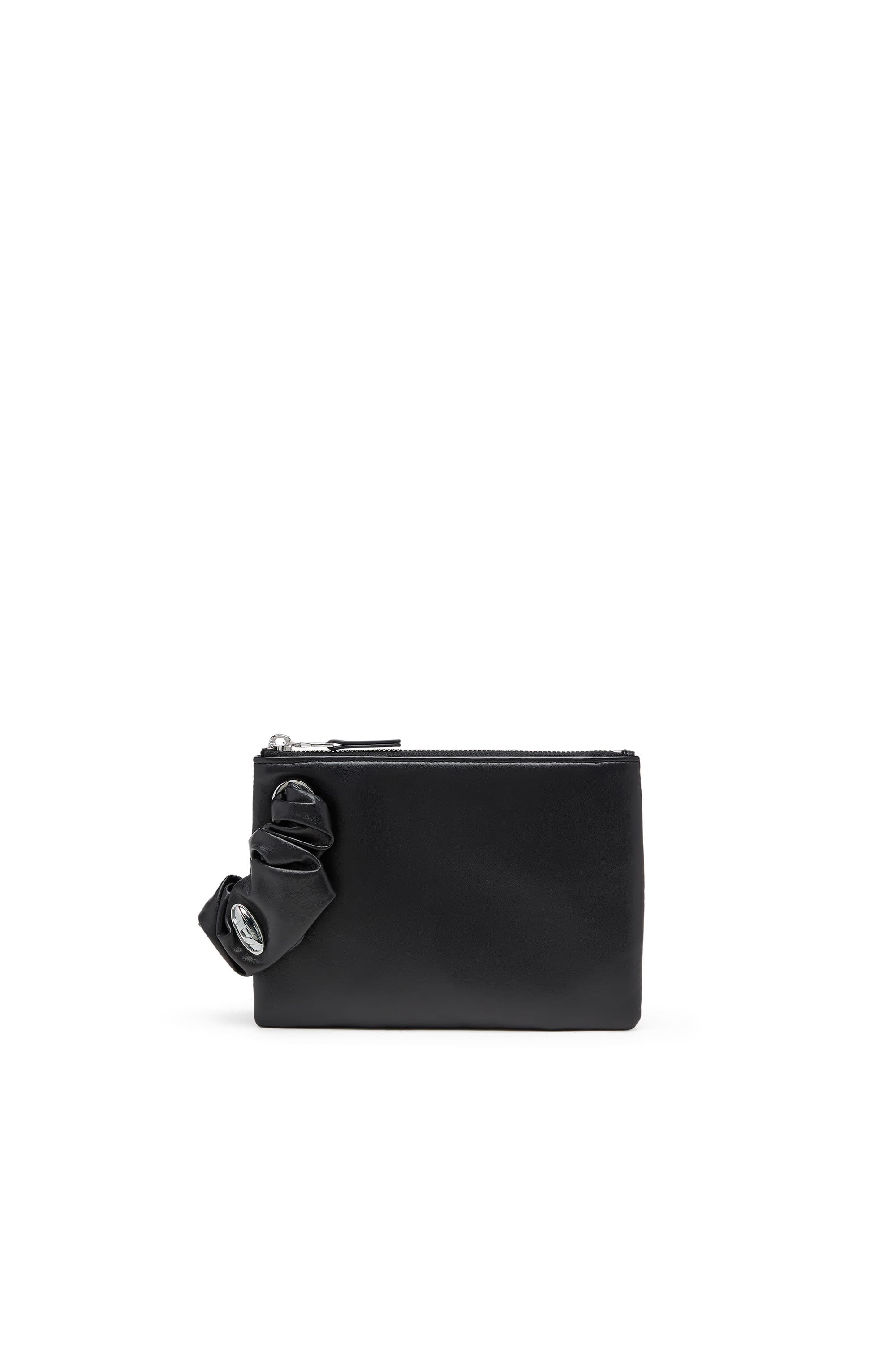 Diesel - Pochette zippée avec bracelet style chouchou - Petits Portefeuilles - Femme - Noir