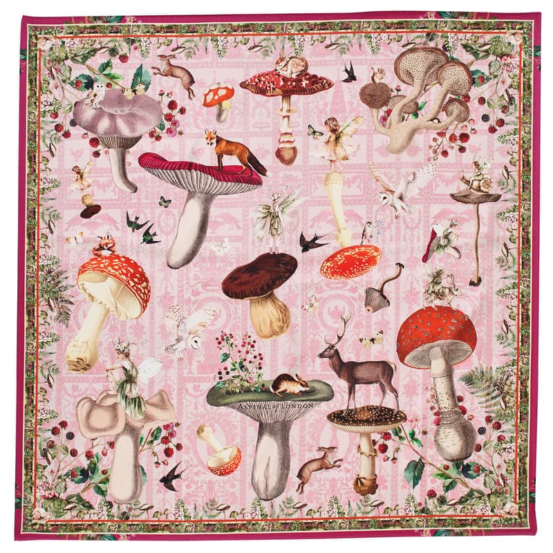 Aspinal of London Enchanted Garden Silk Scarf in Pale Pink Pure Silk