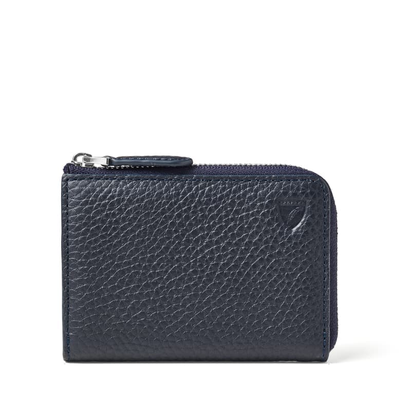 Aspinal of London Men's Key Holder Wallet in Navy Pebble