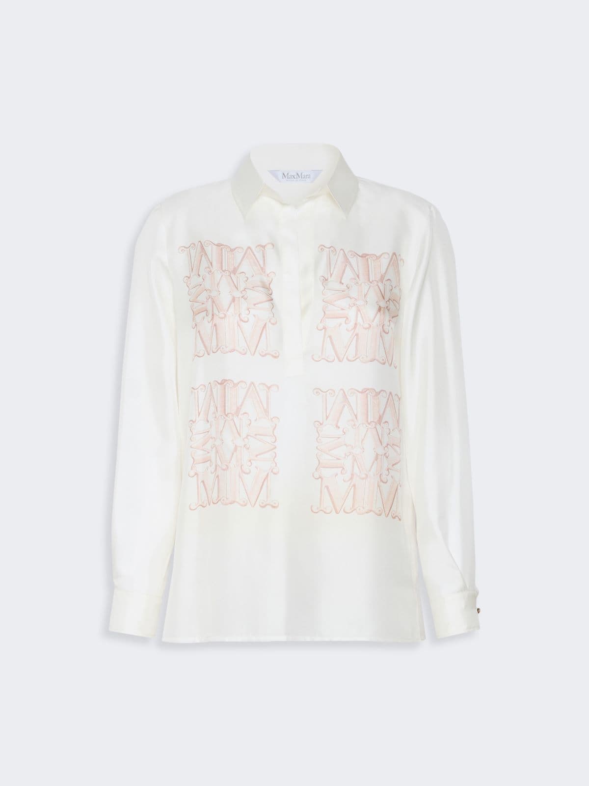 Max Mara Femme - Chemise en soie avec imprimé - Poudre - Taille 36