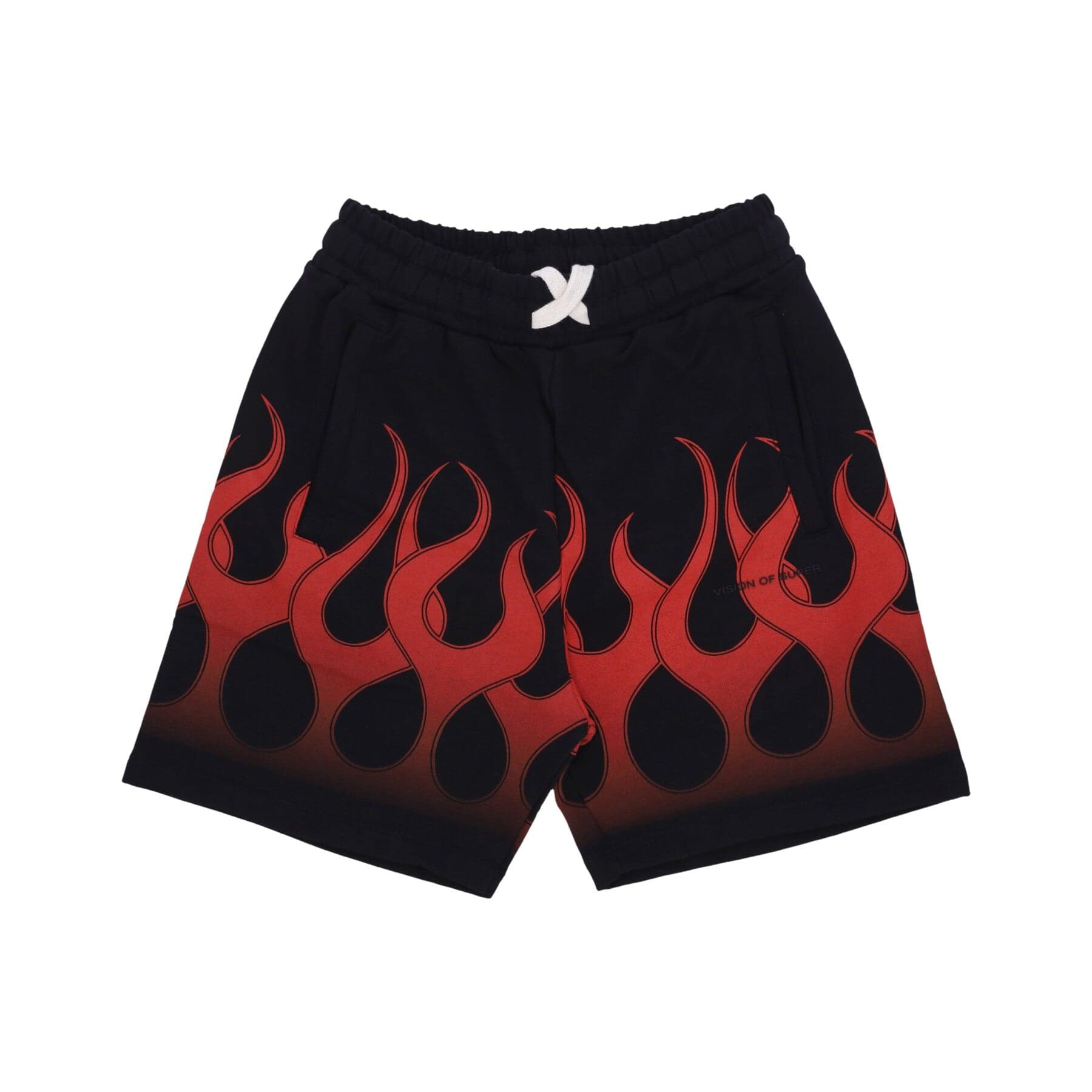 Pantalon de survetement court pour hommes Flames Shorts noir/rouge