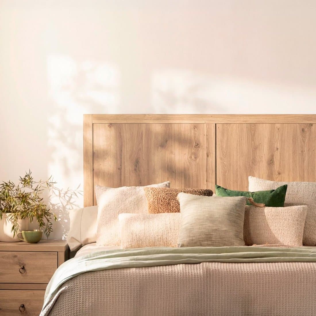 Tête de lit en bois couleur naturelle pour lits de 135, 150 et 160 cm Livorno