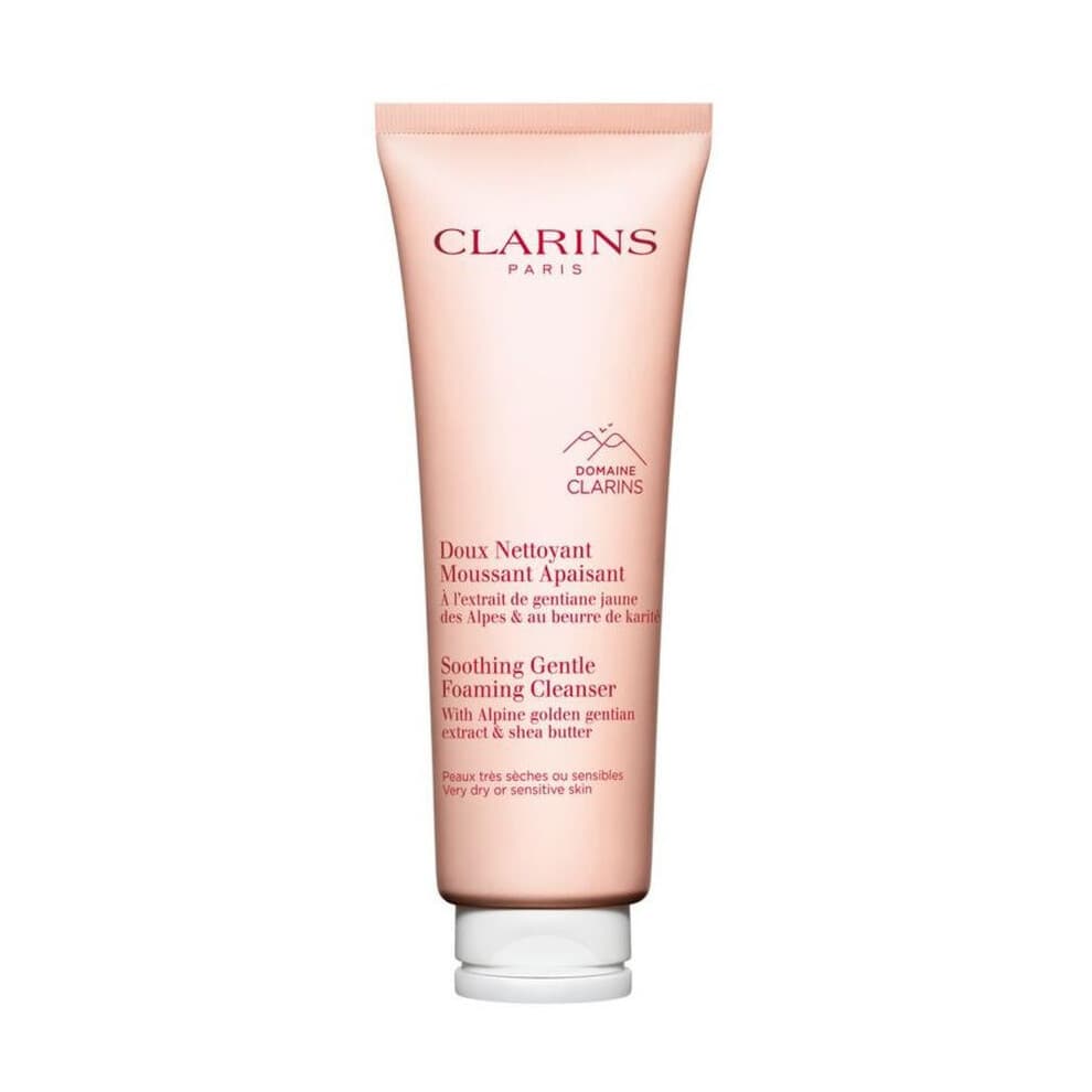 Nouveau nettoyant visage moussant apaisant Clarins | Nettoie, apaise et r conforte | Contient du beurre de karit nourrissant | Sans savon | Sans