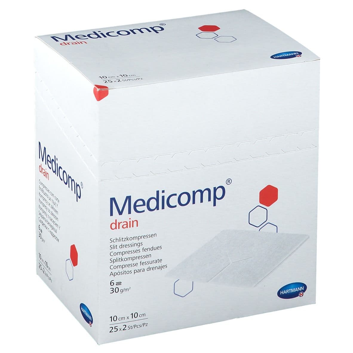 Hartmann Medicomp Drain Stérile Compresse 6 Plis 10 x 10cm 421535 Compresses 50 pc(s)