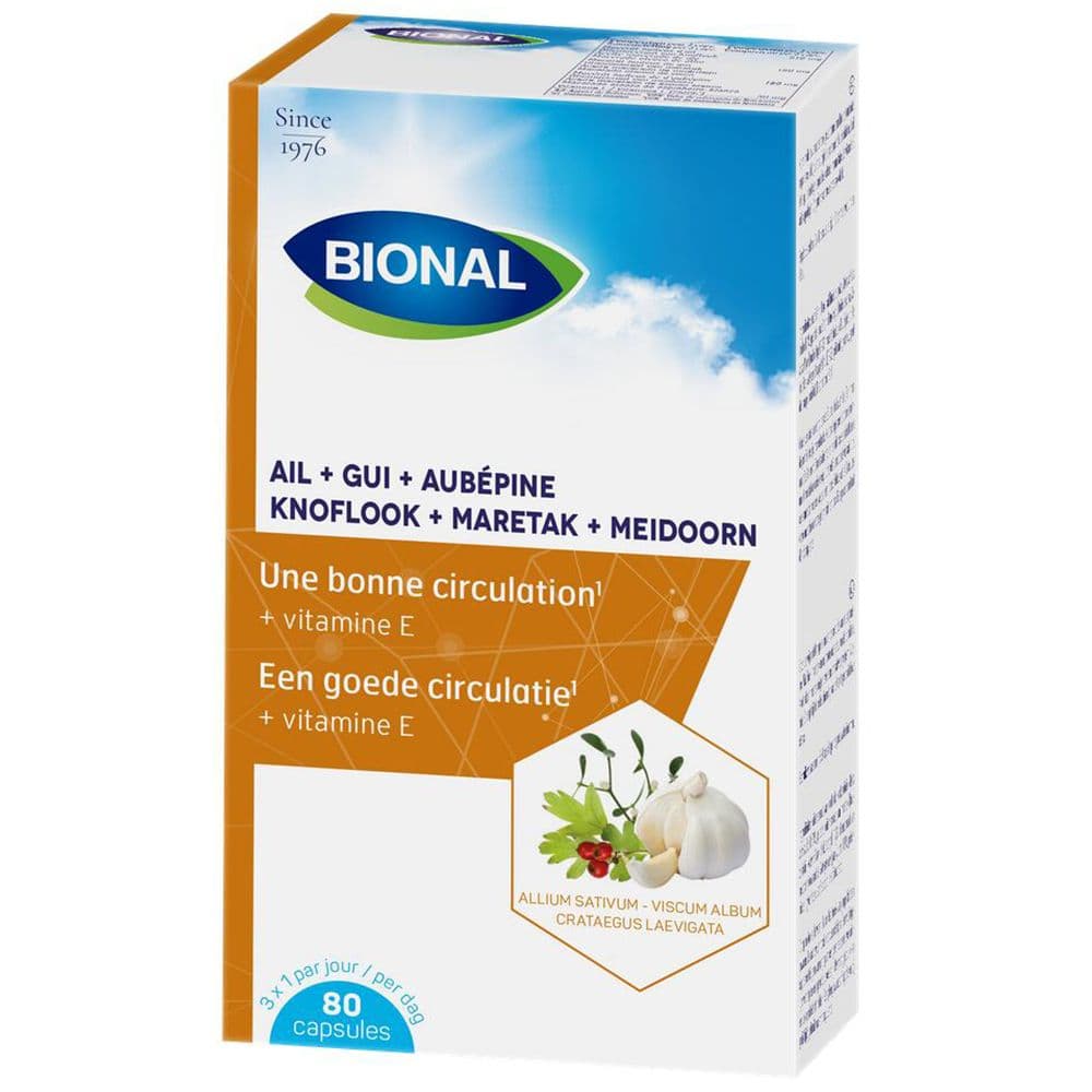 Bional Ail + Gui Aubépine – Circulation Sanguine et Immunité Complément Alimentaire à la Vitamine E Capsule(S) 80 pc(s)