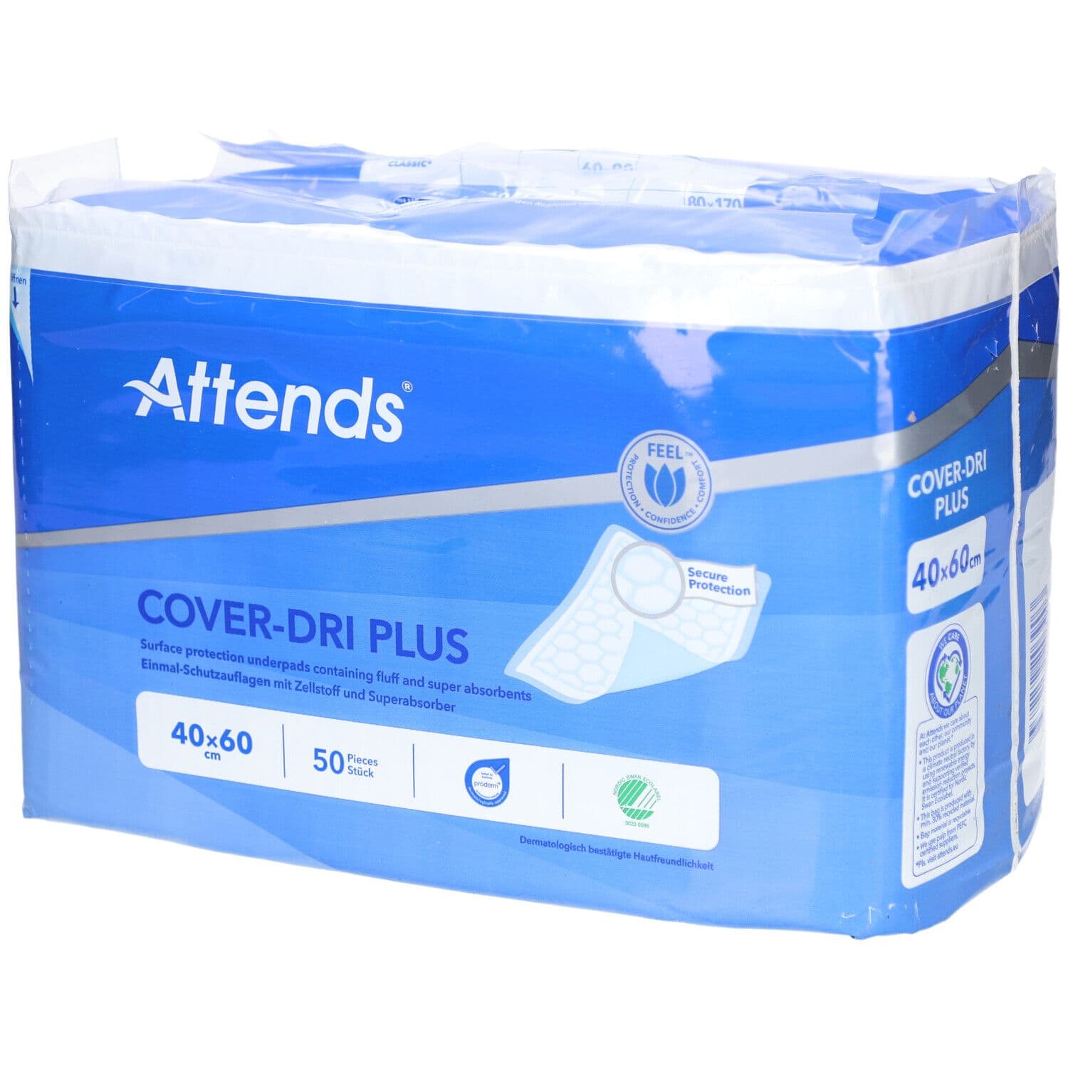 Attends Cover Dri Plus Alèses 40 x 60 cm Semelles Intérieures 50 pc(s)