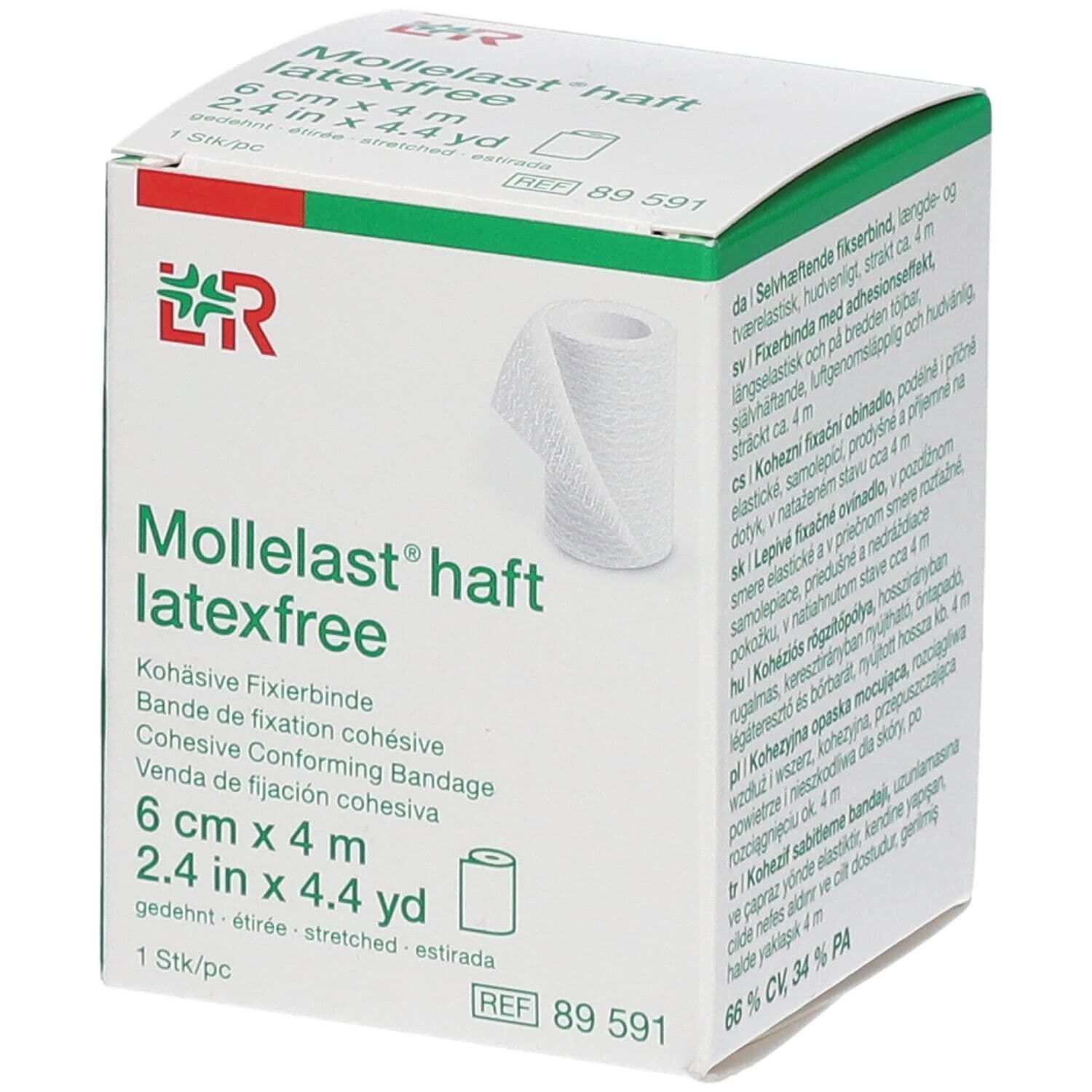 L&R Mollelast® haft sans latex 6 cm x 4 m Bande(S) De Gaze 1 pc(s)