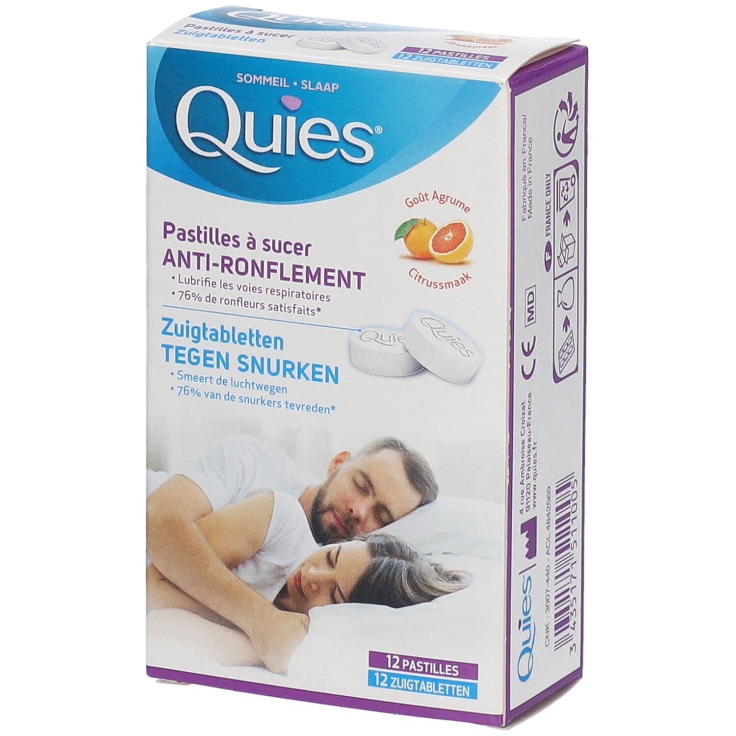 Quies Anti-ronflement Agrumes Comprimé(S) À Sucer 12 pc(s)