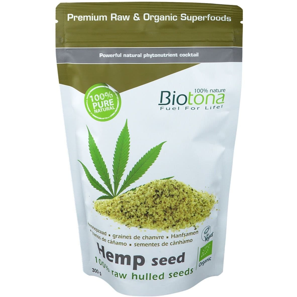 Biotona Bio Graines de Chanvres Décortiquées 300 g Poudre