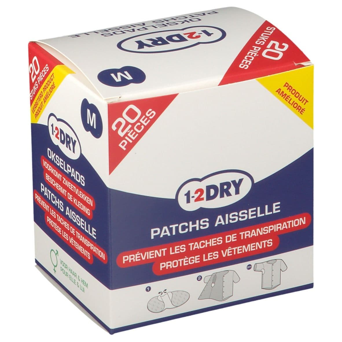 1-2 DRY Patchs aiselles Medium 20 pc(s) Compresses