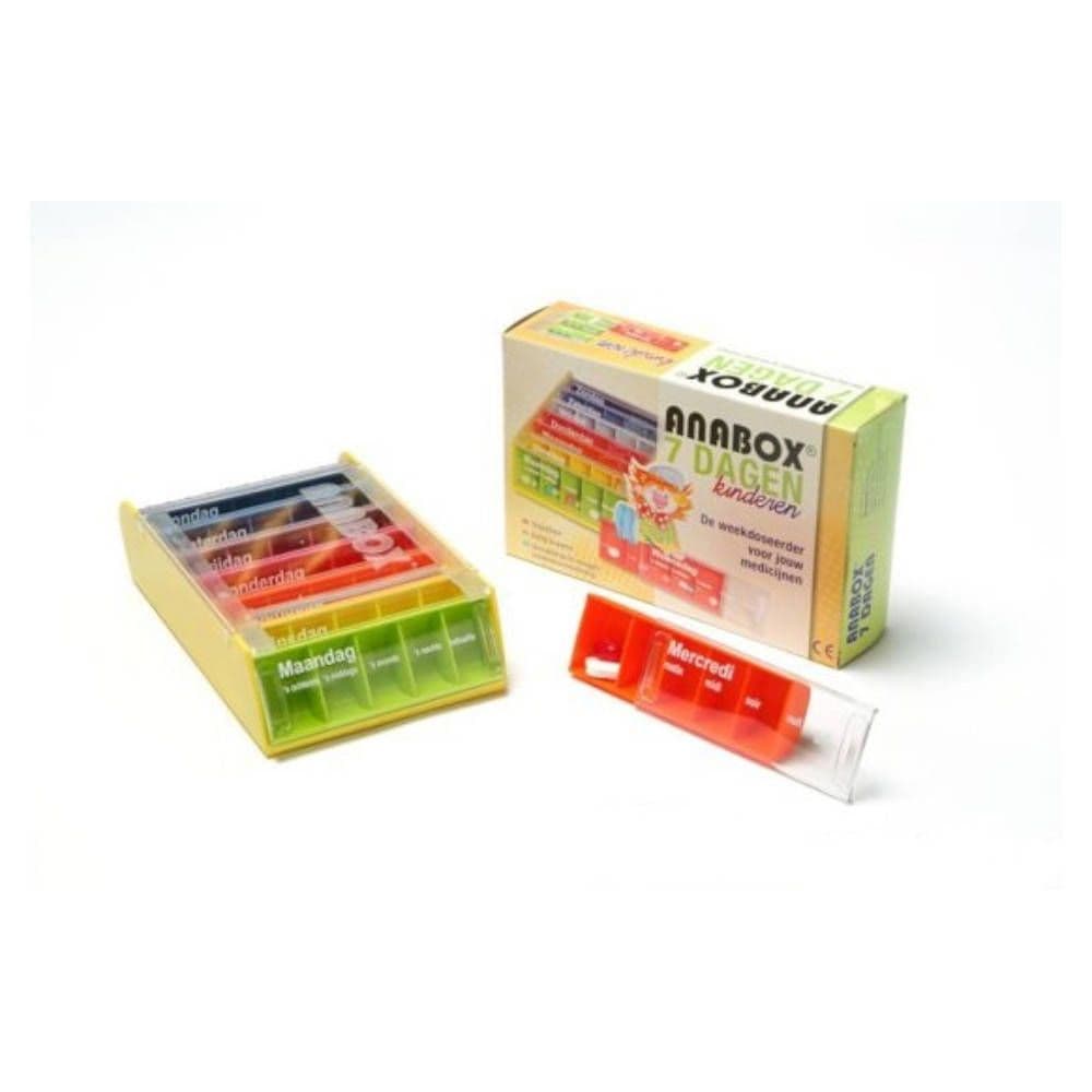 Anabox Boîte à pilules pour enfants 7x5 Arc-en-ciel 1 pc(s) Boîte