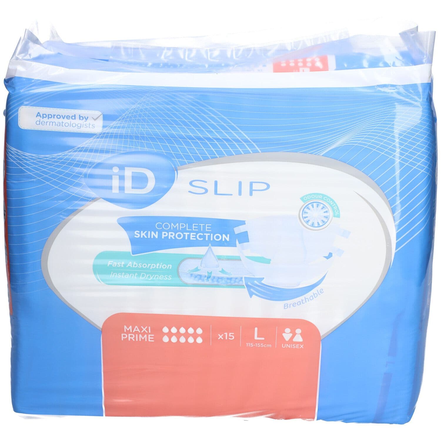 ID Slip Maxi Prime Large 115 - 155 cm 15 pc(s) Protections pour incontinence