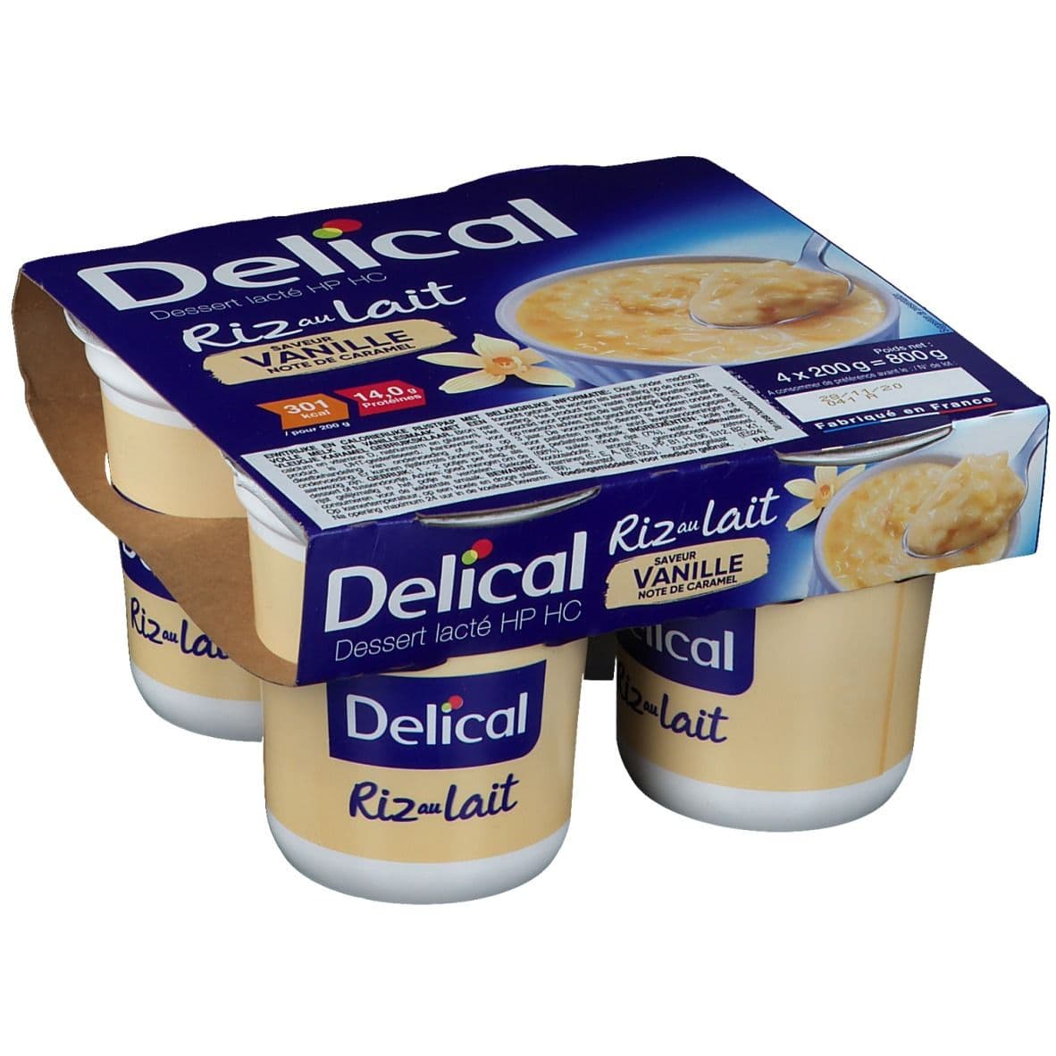 Delical Riz au Lait Vanille Purée 4x200 g