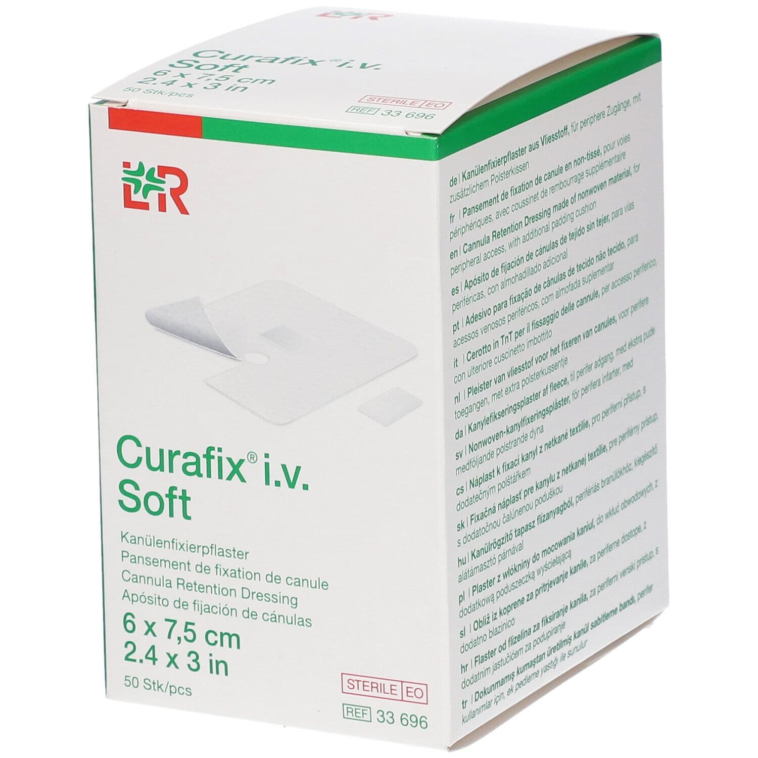 Curafix i.v. Soft 6x7,5cm 50 pc(s) Pansement(S)