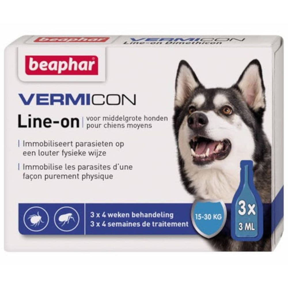 beaphar® VERMICON Line-on pour chiens moyens 3x3 ml Pipette(S) Unidose(S)