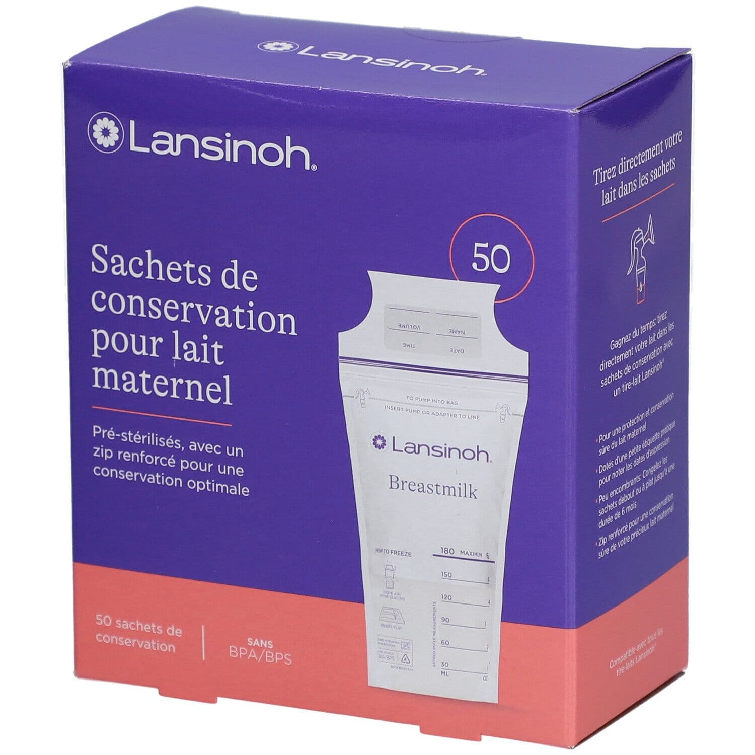 Lansinoh Sachets de Conservation du Lait Maternel 50 pc(s) Sachet(S)