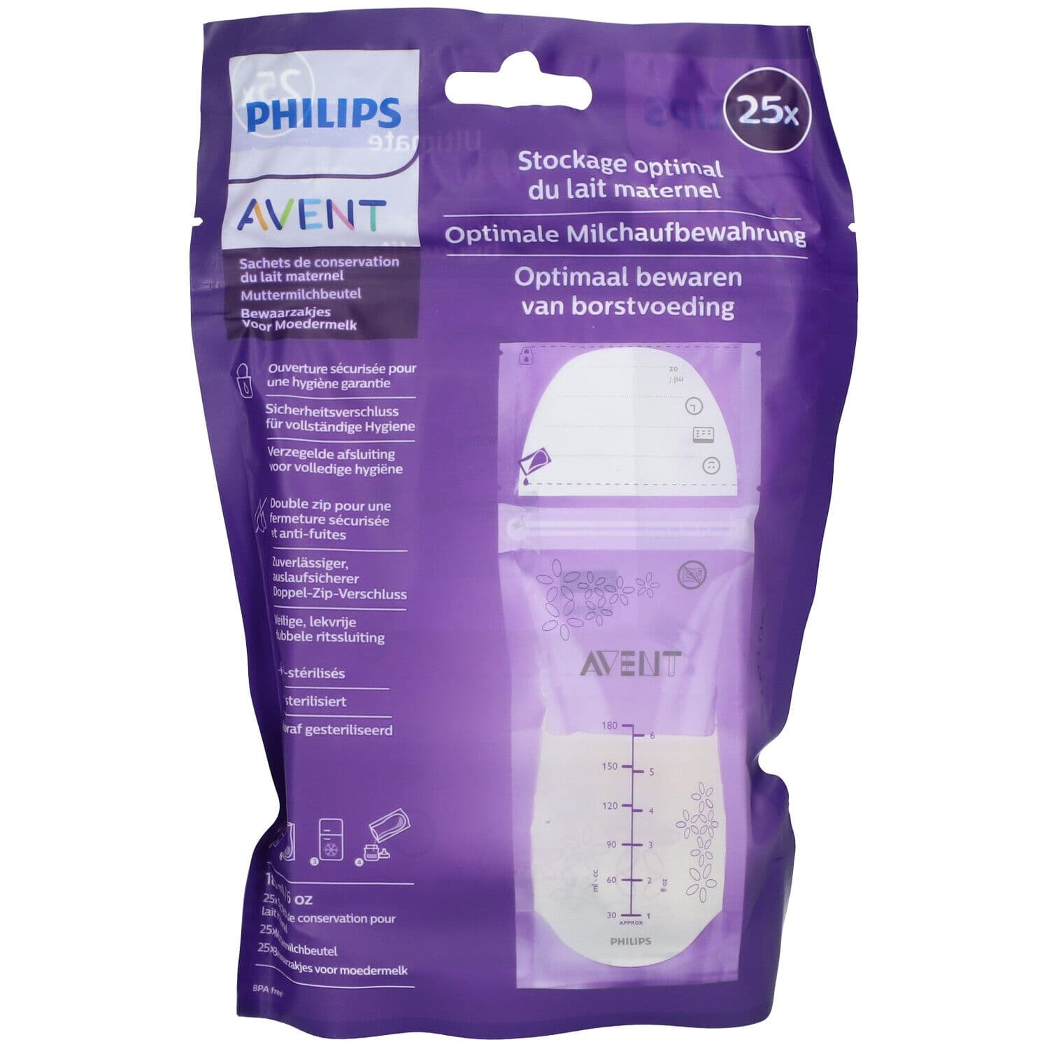 Philips Avent Sachets de Conservation 180 ml SCF603/25 Sachet(S) 25 pc(s)